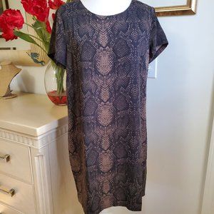 nicole miller short sleeve snakeskin dress